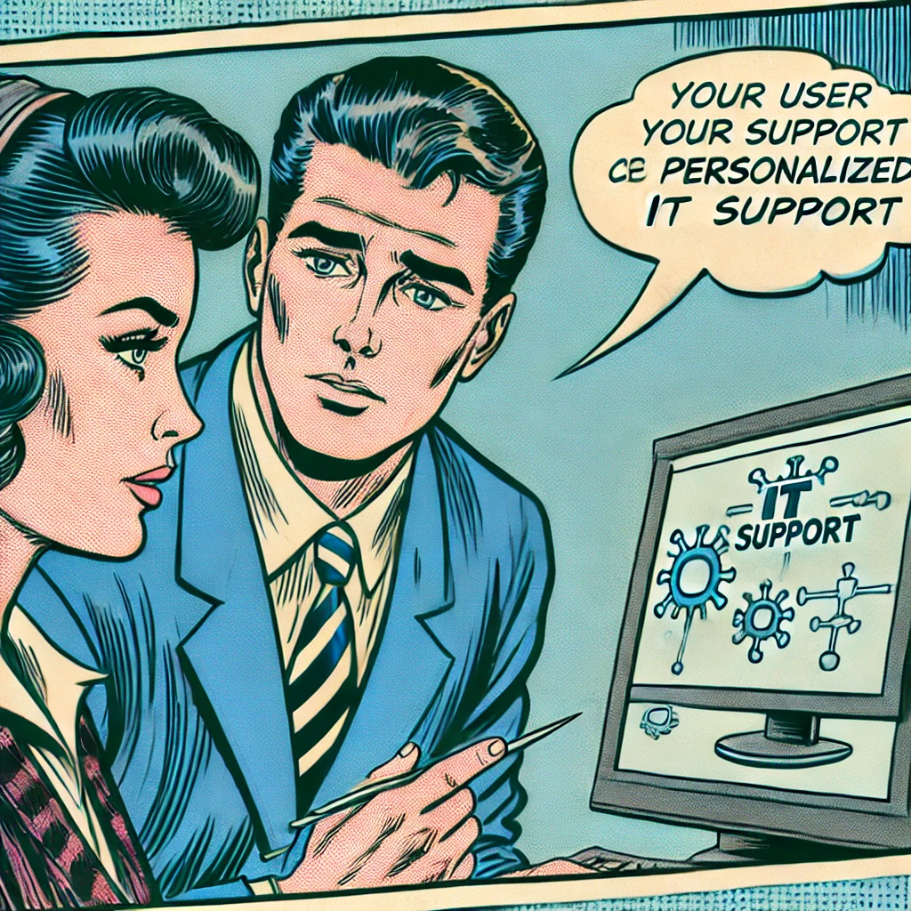 Utilisateur attentif discutant avec un technicien de l'assistance informatique personnalisée