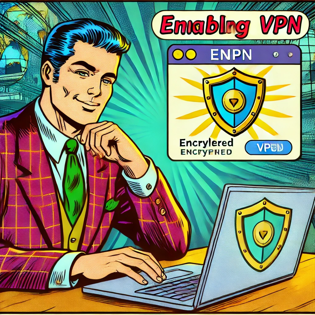 Utilisateur activant un VPN pour chiffrer sa connexion Internet