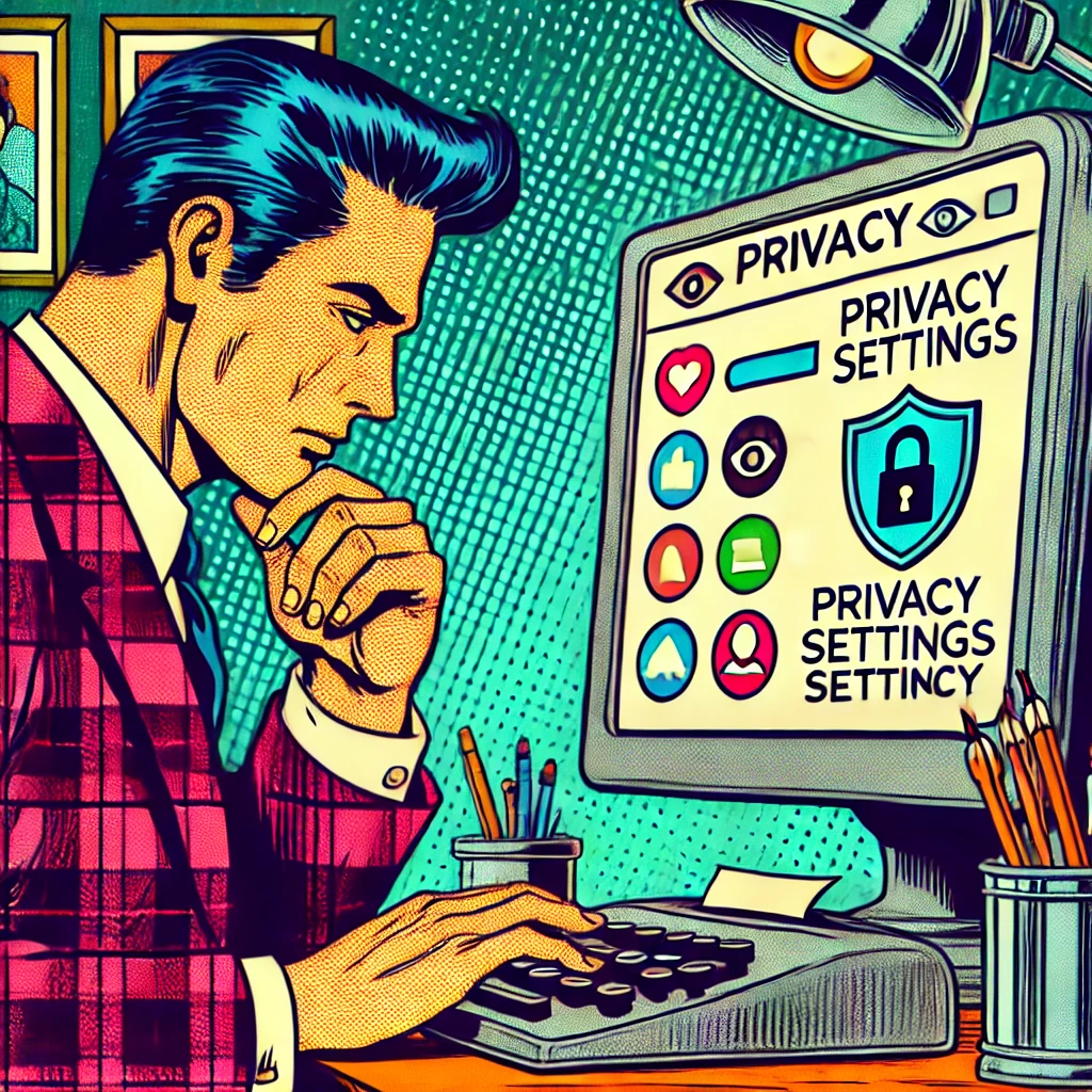 Utilisateur ajustant les paramètres de confidentialité de son compte en ligne pour plus de sécurité