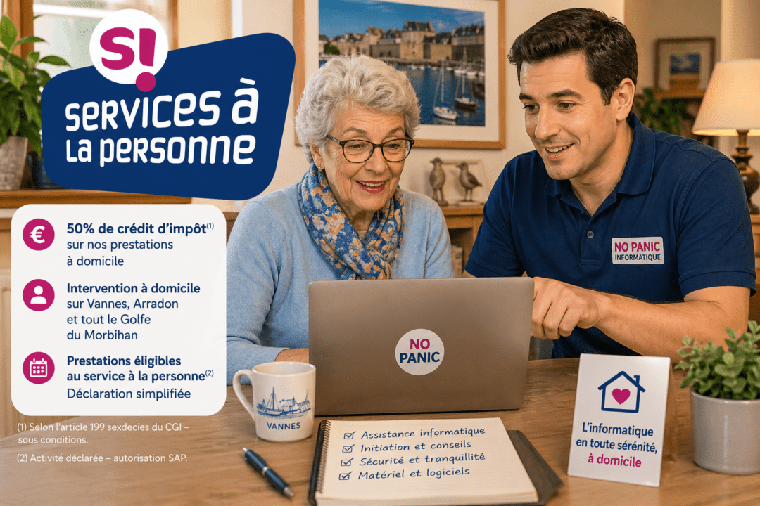 Crédit d’impôt informatique : payez 50% à domicile dans le Morbihan (56)