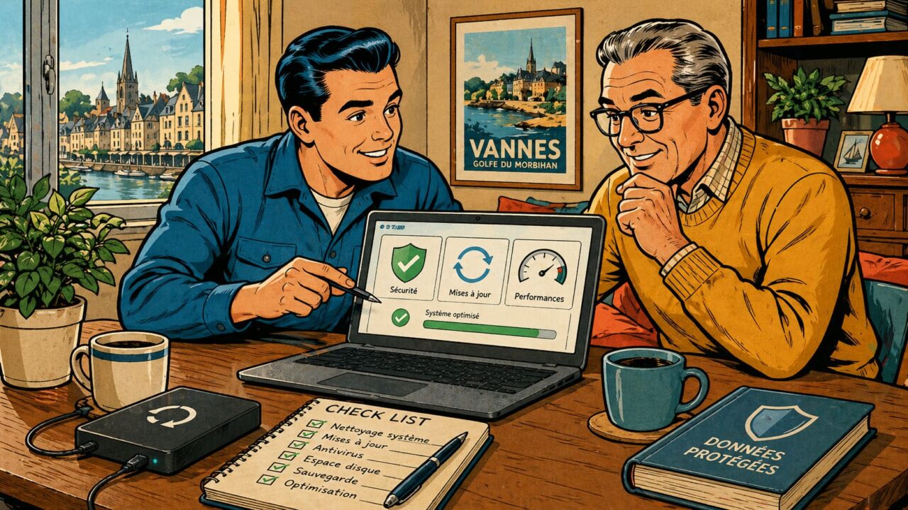 maintenance informatique vannes entretien pc domicile Maintenance informatique à domicile près de Vannes pour sécuriser un ordinateur et sauvegarder les données.